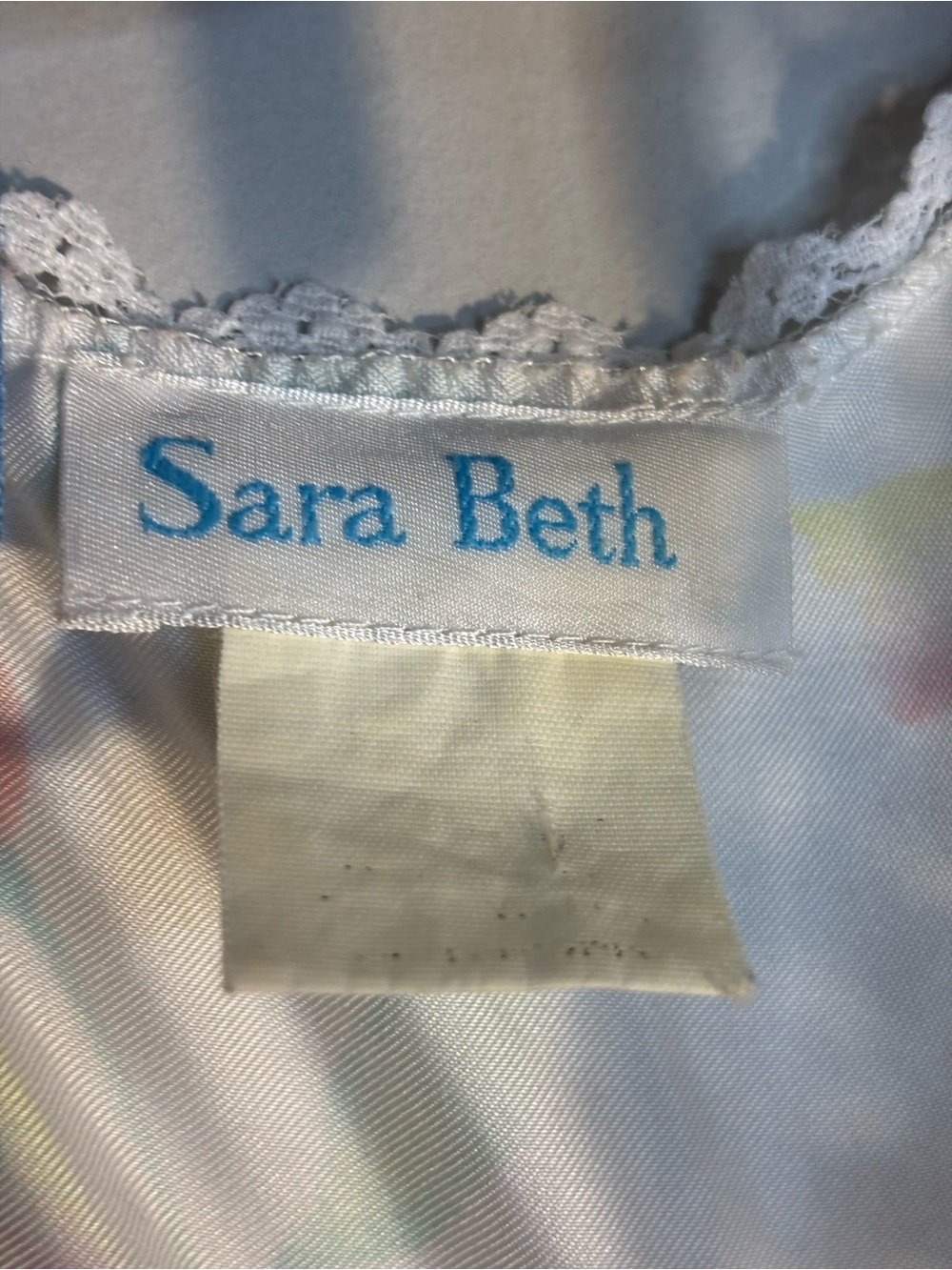 Vintage Sara Beth Satin White Floral Lace Long Belted Robe 80s Retro - Picture 3 of 8